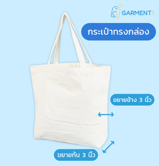 กระเป๋าผ้าดิบทรงกล่อง